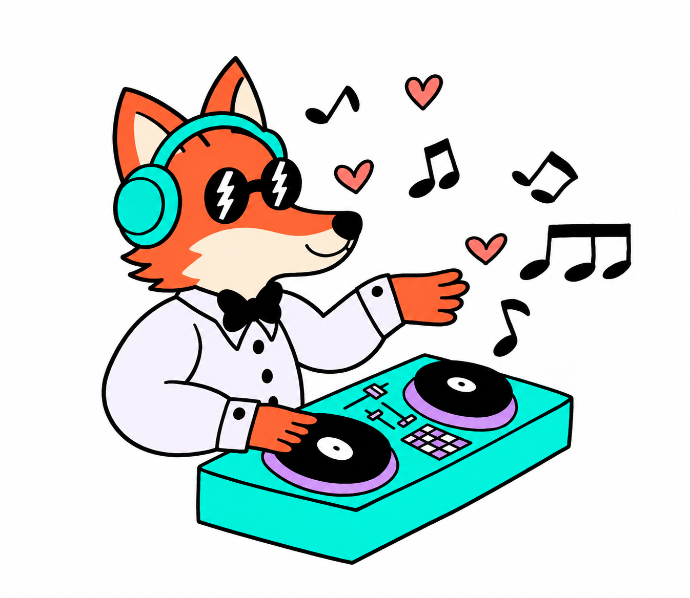 Raposa DJ, mascote da DJ para Casamentos Alternativos